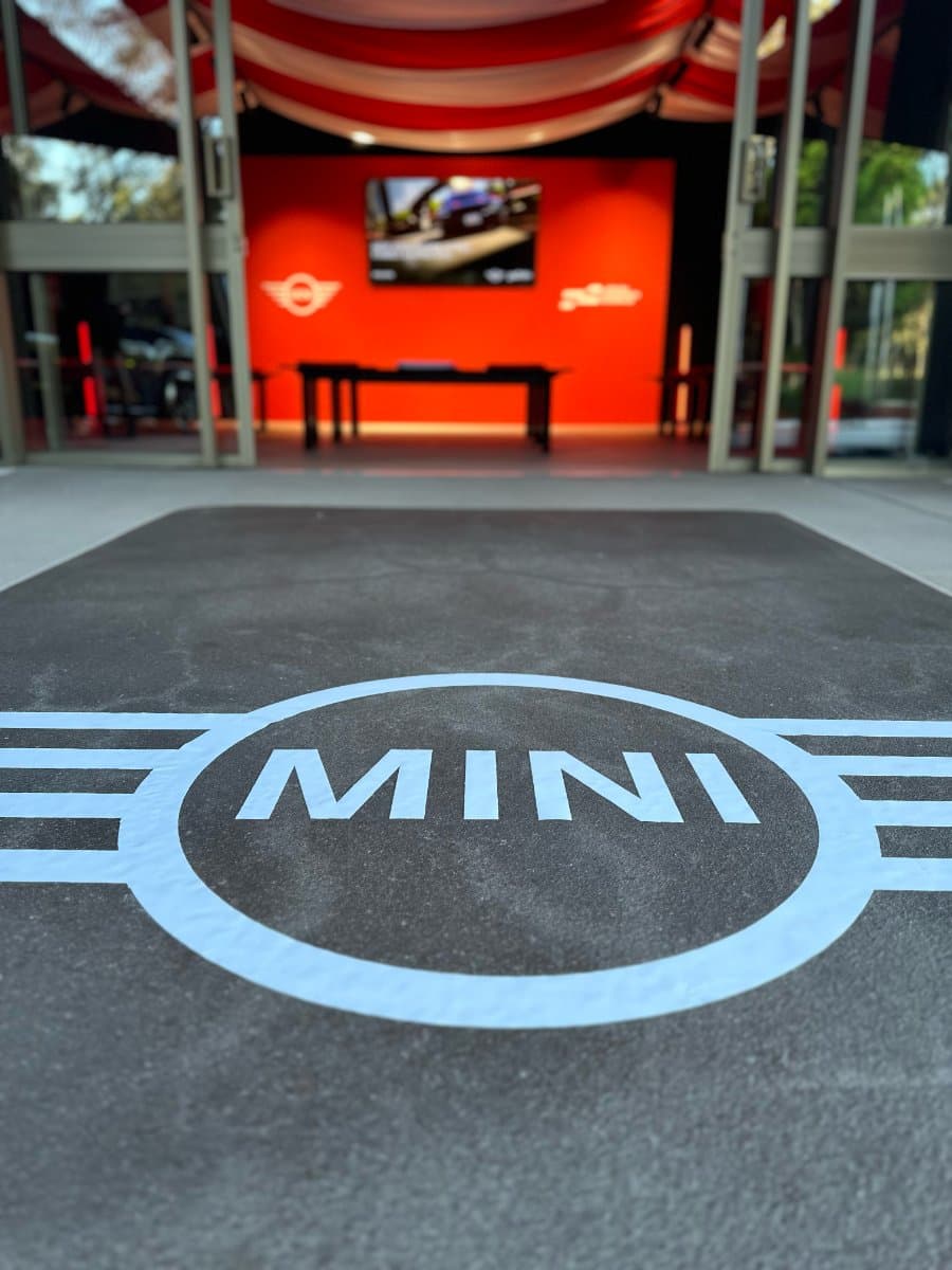 Printed floor decal installed in a showroom