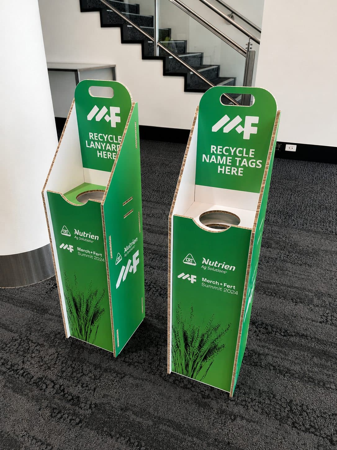 Printed recycling station surrounds