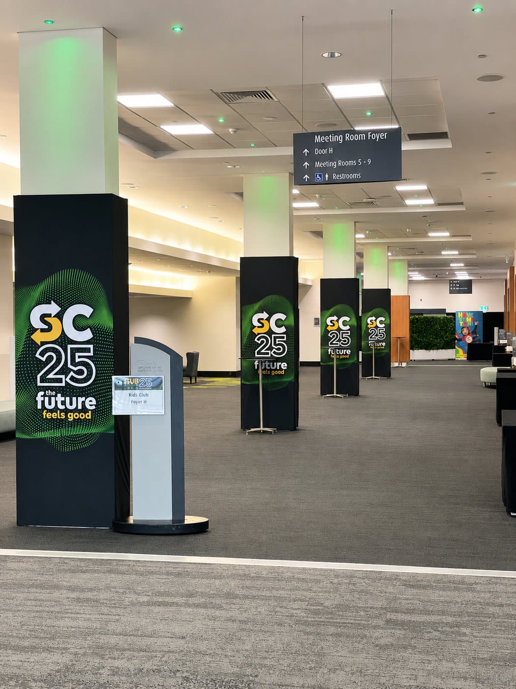 Printed pillar wraps at a retail store