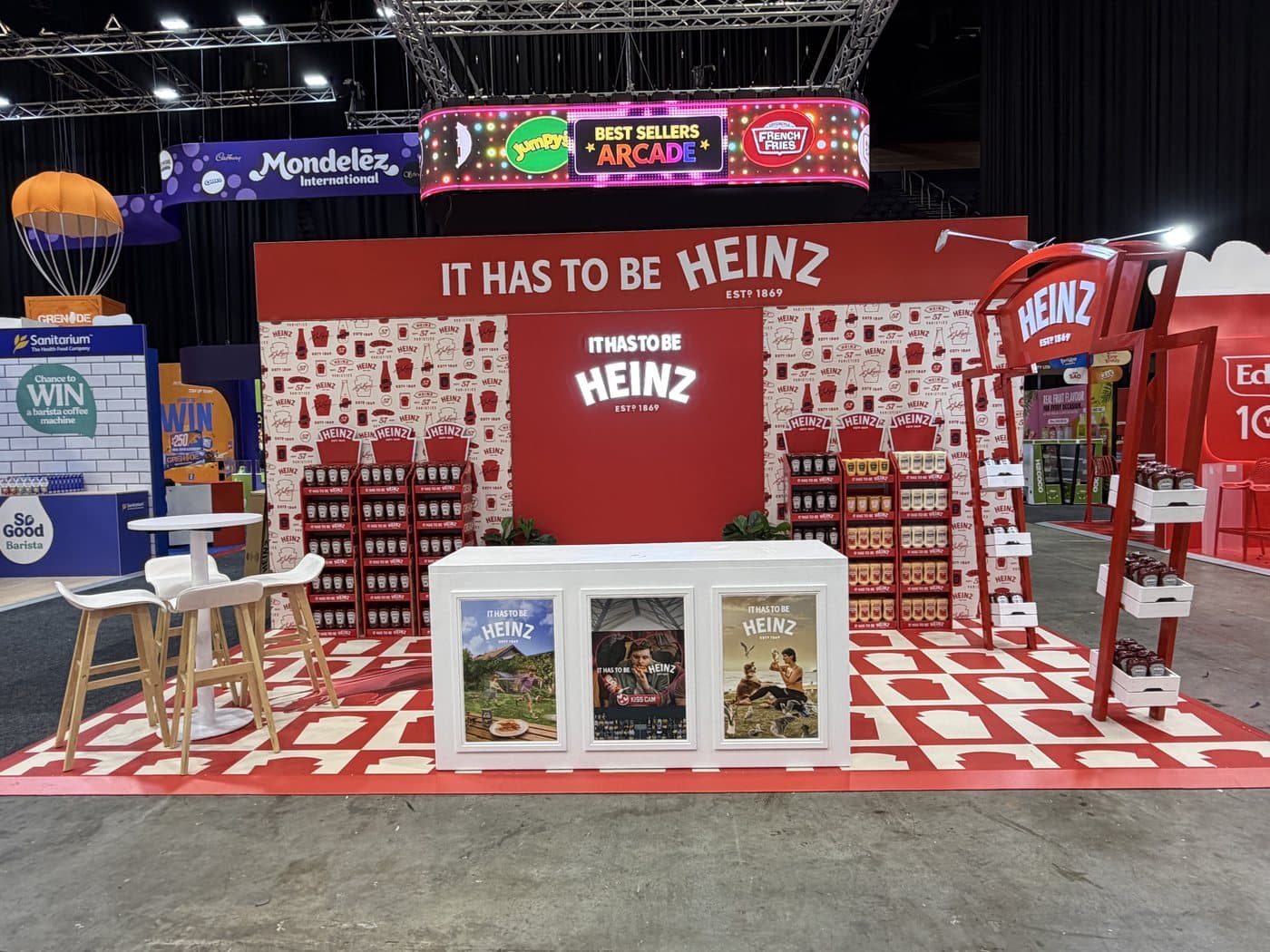 Exhibition stand build with printed graphics