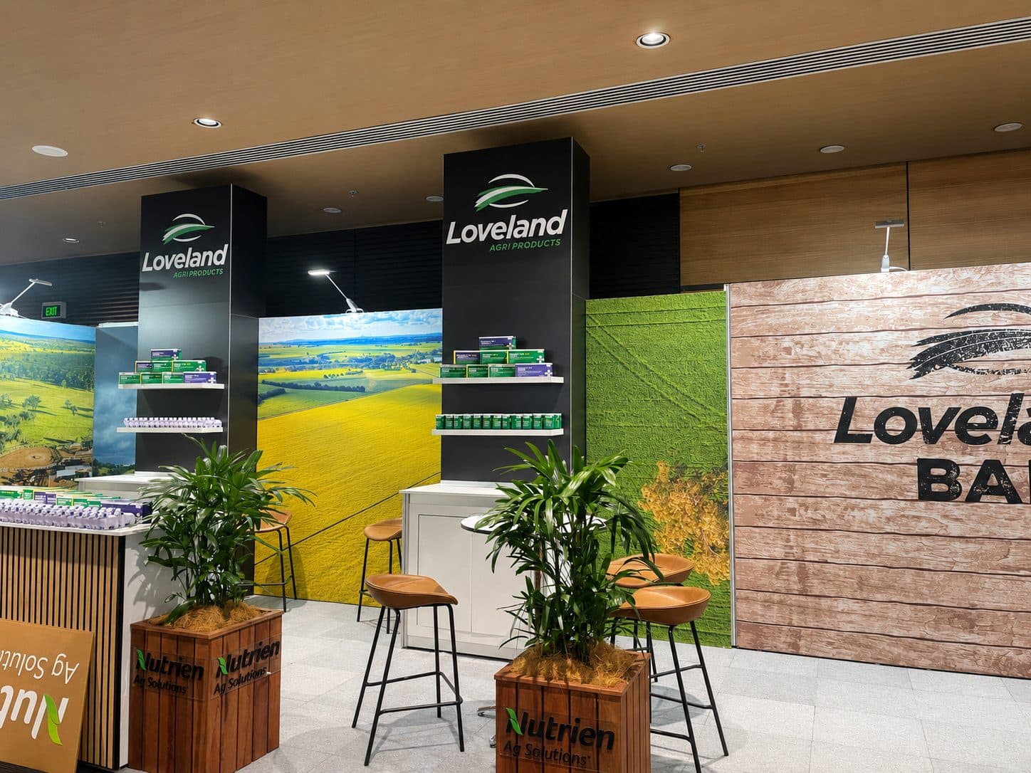 Exhibition booth print installation