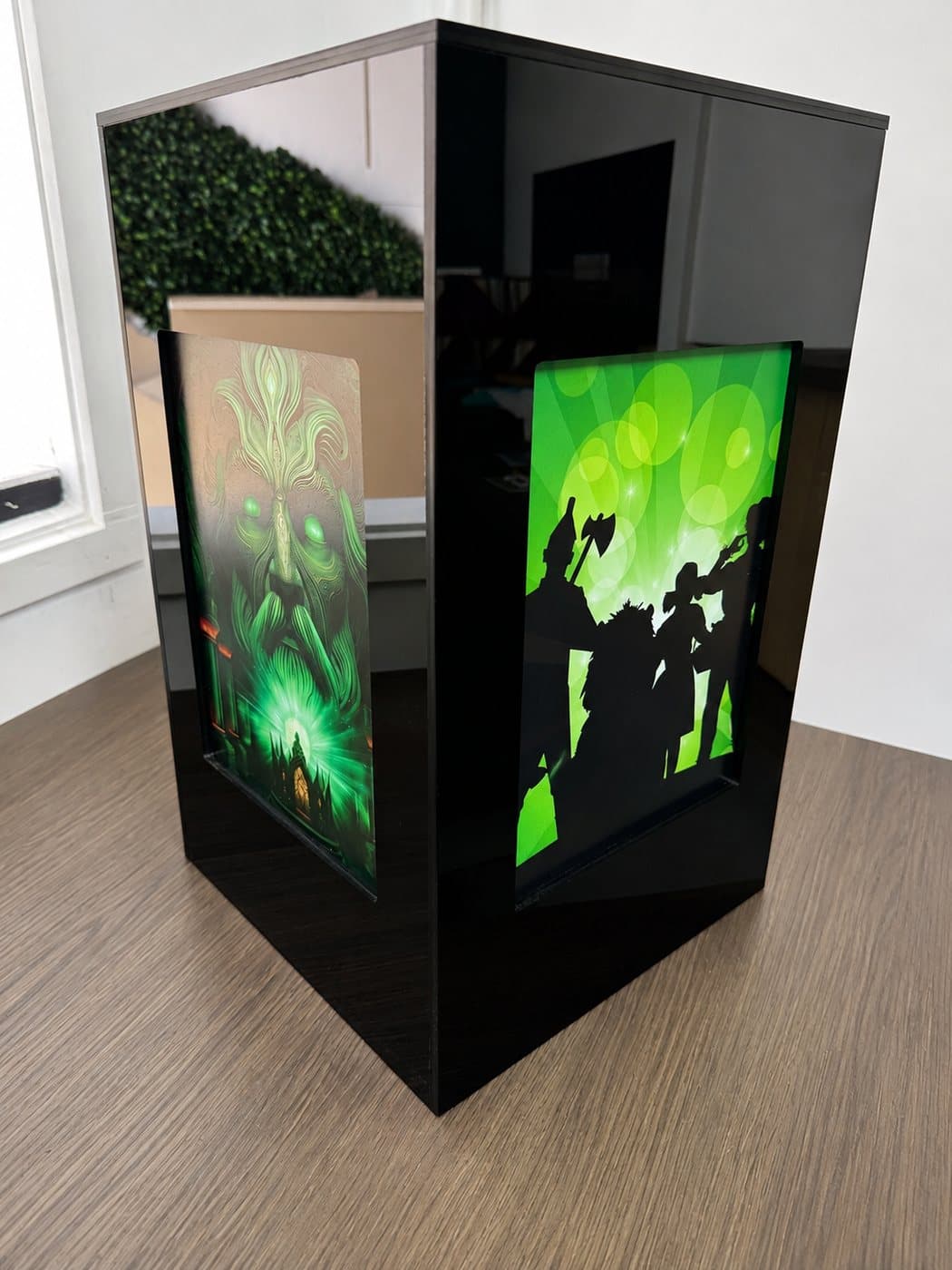 Custom built illuminated metal display box