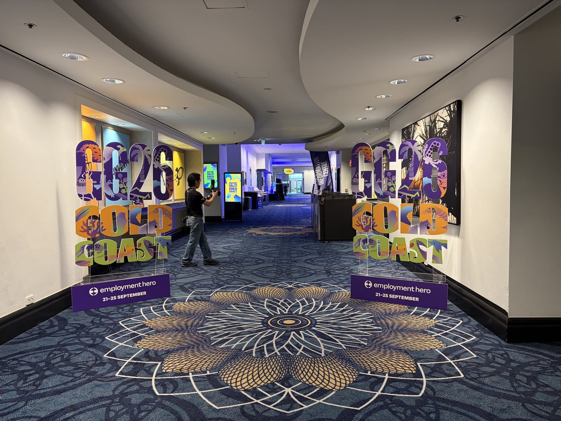 Freestanding event lettering, cut to shape and mounted on clear stands