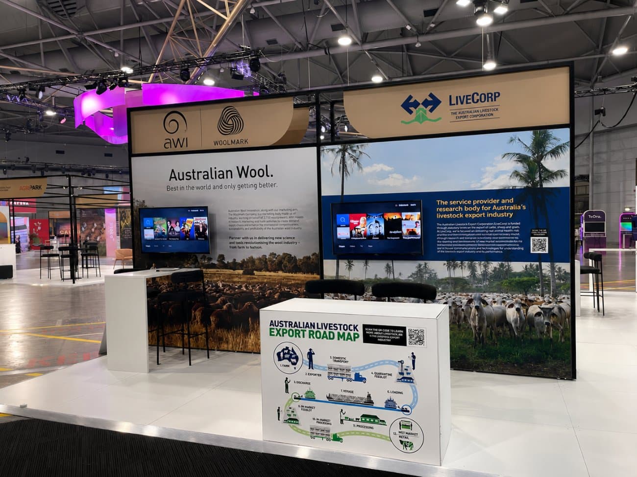 Exhibition stand signage and display cases